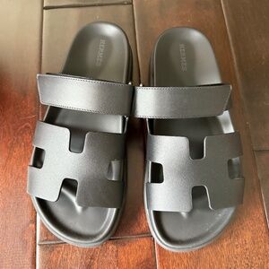 Hermes Chypre sandal black size 38